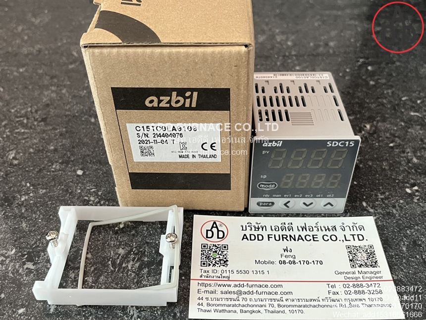 Azbil C15TC0LA0100 | azbil SDC15 - บริษัท เอดีดี เฟอร์เนส จำกัด