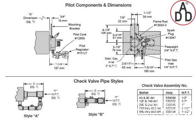 Eclipse Burners AH Model Pilot Components (1)