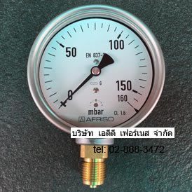 0-160mBar(0-16kPa)Afrisoขนาดหน้าปัด100mm 4inch เกลียวScrew: 1/4inch