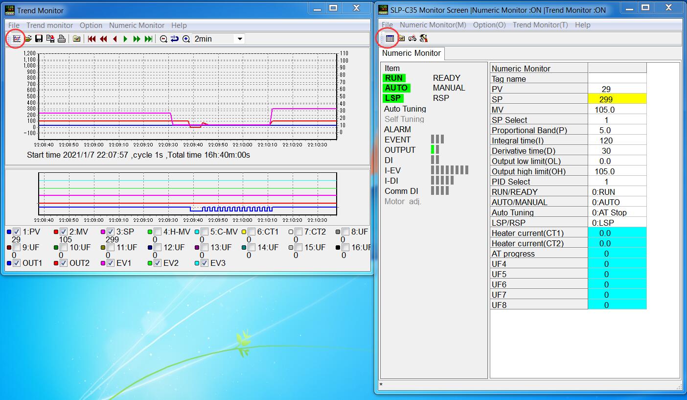 SLP C35 Trend Monitor Screen