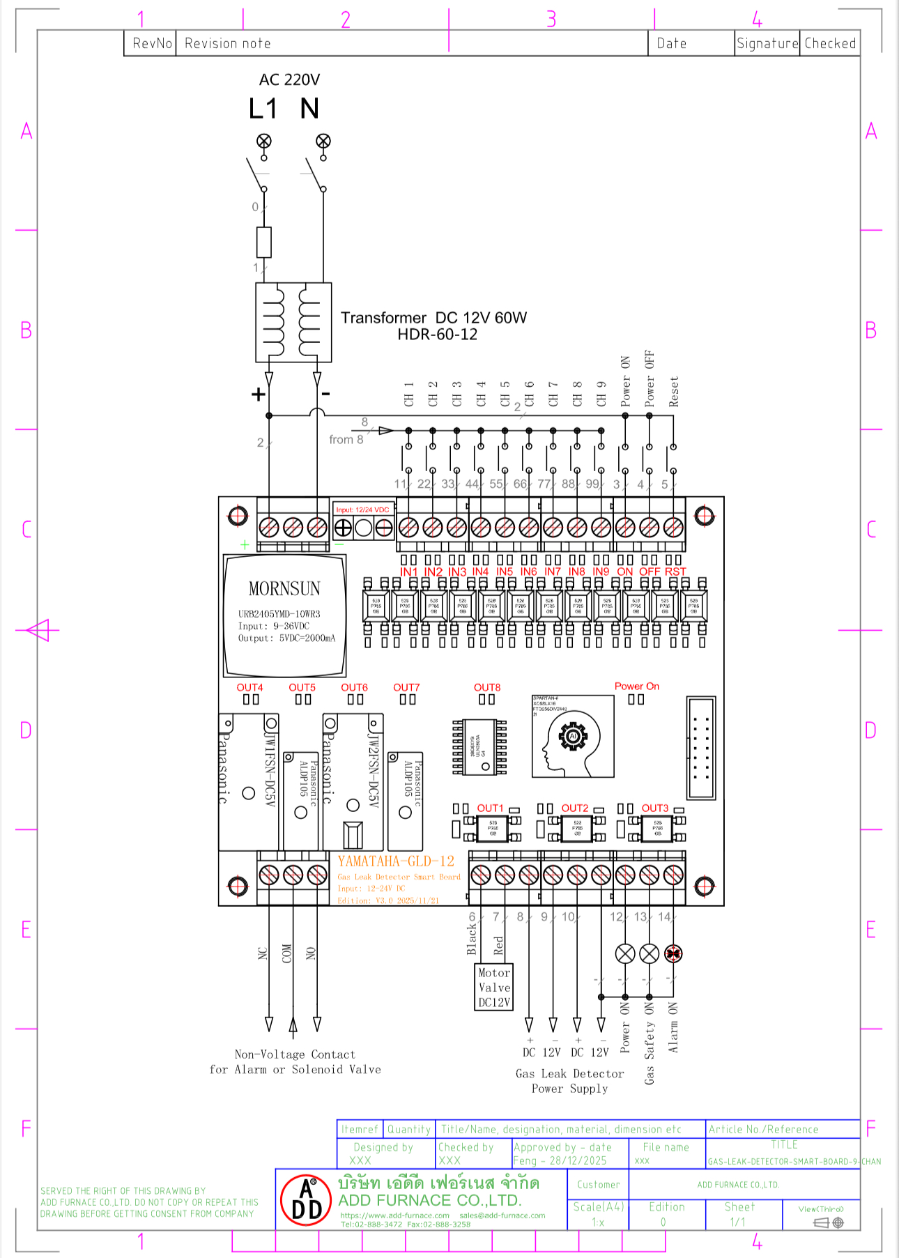 yamataha gld 12 gas dector smart board wiring layout
